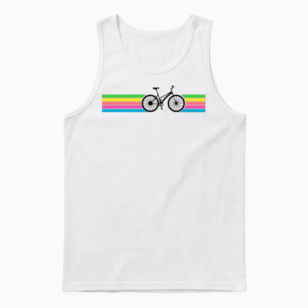 Vintage Bicycle Retro Design Unisex Tank Top - White