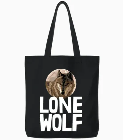 Lone Wolf Tote Bags - Black