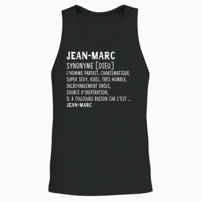 Man Humor Name Custom Jean-Marc Definition T-Shirt, Black, S Unisex Tank Top - Black