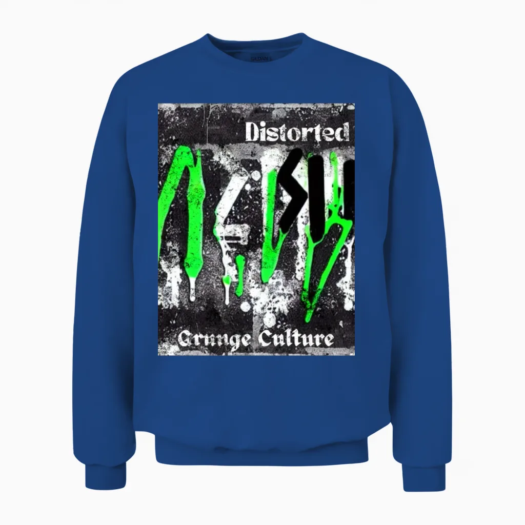 Street Culture Grunge Style Unisex Sweatshirt in Royal