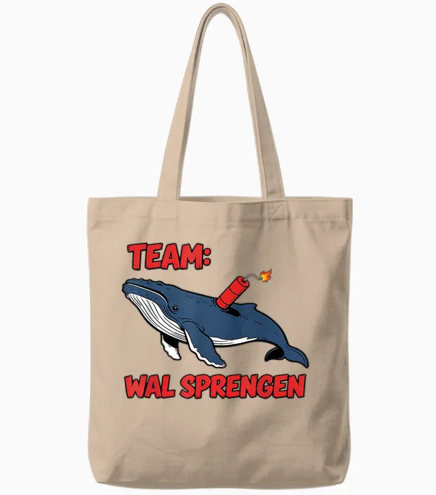 Buckelwal Timmy Hope - Team: Wal Sprengen Tote Bags in Natural