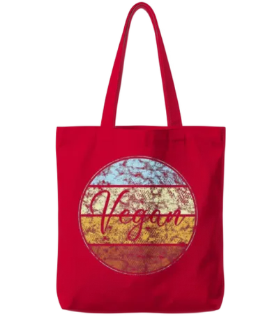 Vegan Retro Tote Bags - Red