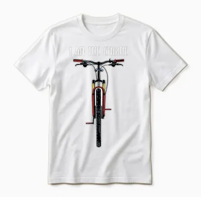 Funny Bicycle I Am the Engine T-Shirt Small Unisex T-Shirt - White