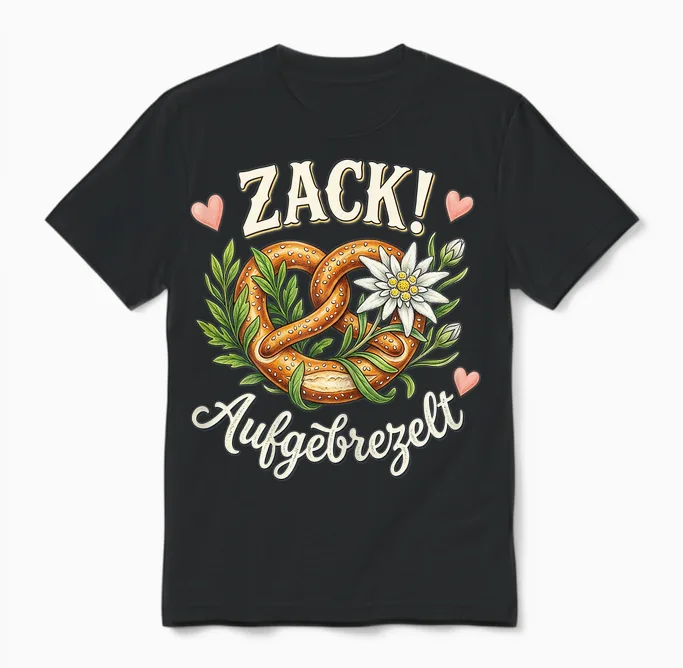 Ersatz Dirndl Shirt Lustig Trachtenshirt Damen Trachten Unisex T-Shirt in Black