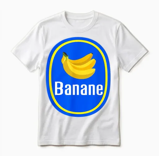 Fancy Dress Banana Carnival Costume T-Shirt, Yellow Unisex T-Shirt in White