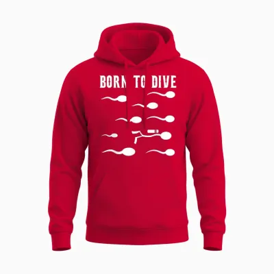 Born to Dive - Motif De Sperme De Plongée Amusant Unisex Hoodie - Red