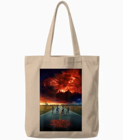 Stranger Things Demogorgon Cloud Tote Bags - Natural
