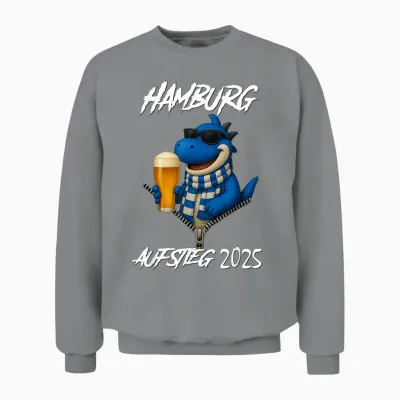 Hamburg Aufstieg 2025 Football T-Shirt, Black, S Unisex Sweatshirt - Sport Grey