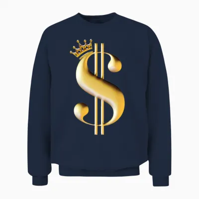 Dollar Sign as a King Unisex Sweatshirt - Navy