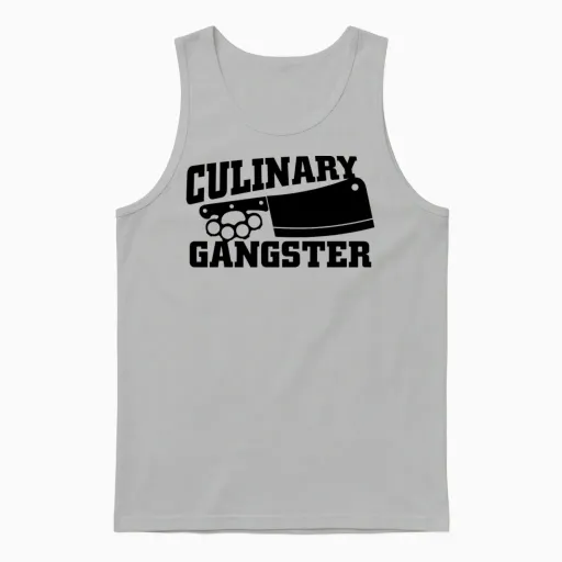 Culinary Gangster Chefs & Cooks Gift Unisex Tank Top in Ash