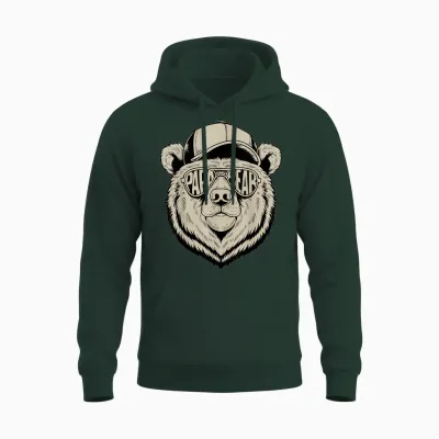 Vatertagsgeschenk Papa Bär Papa Bear T-Shirt Vatertag Herren Väter Casual Fun Schwarz Small Eu 16-16.5 Crew-Ausschnitt Klassisch Halbarm Pull-On Polyester 100% Atmungsaktiv Cartoon Bär Unisex Hoodie - Forest