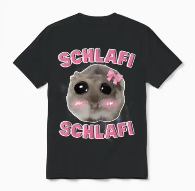 Schlafi Schlafi Funny Hamster Hamster Hamstie Meme Sleep T-Shirt, Black Unisex T-Shirt - Black