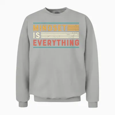 Mindset Is Everything Retro Stripes Unisex Sweatshirt - Ash