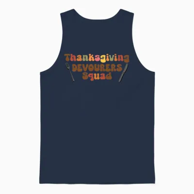 Funny Thanksgiving | Thanksgiving Devourers Squad Unisex Tank Top - Navy