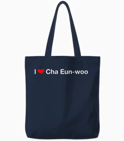In the Heart, Cha Eun-Woo Tote Bags - Navy