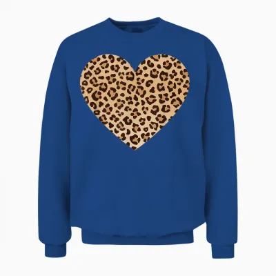 Leo Herz Gepard Leopard Motiv Leopardenmuster Für Damen Unisex Sweatshirt - Royal