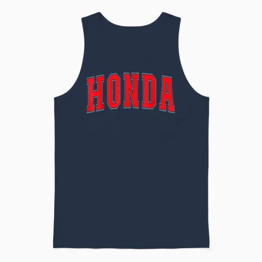 Honda Colombia Colombian Souvenirs Honda T-Shirt, Black Unisex Tank Top in Navy