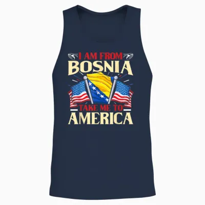 I Am from Bosnia Take Me to America - Bosnien Herzegowina Unisex Tank Top - Navy