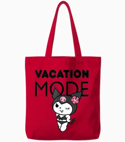Kuromi Vacation Mode Tote Bags - Red