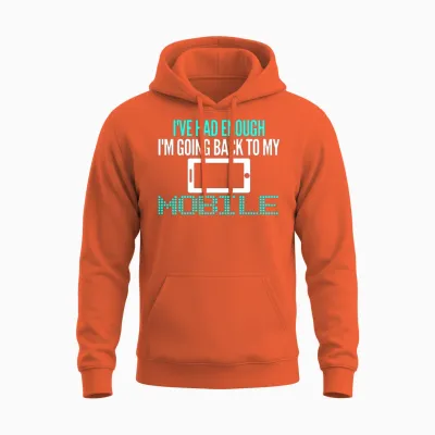 Cellphone Mobile Phone Smartphone Unisex Hoodie - Orange