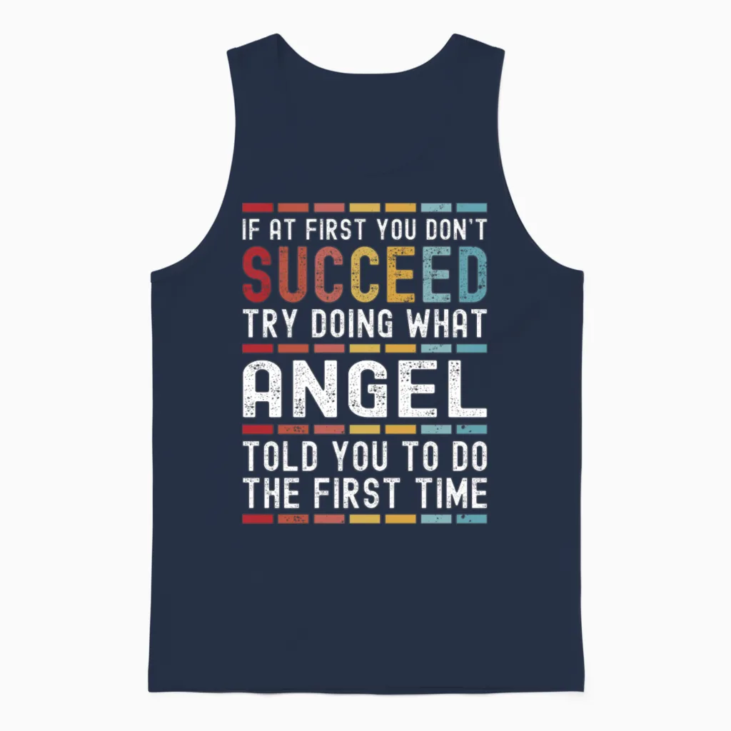 Angel Name Personalized Funny Birthday Christmas Unisex Tank Top in Navy