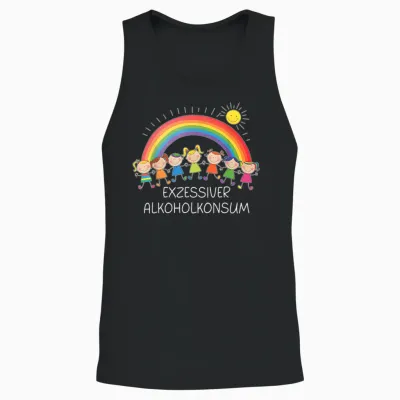 Exzessiver Alkoholkonsum X Lustige Kinder Zeichnung Unisex Tank Top - Black