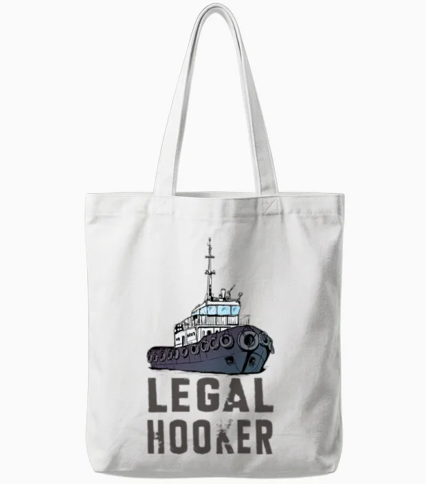 Funny Tugboat Gift for Towboaters Tote Bags in White