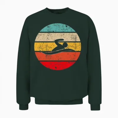 Swimming Retro Unisex Sweatshirt - Forest