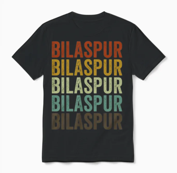 Bilaspur India Retro Vintage Unisex T-Shirt - Black