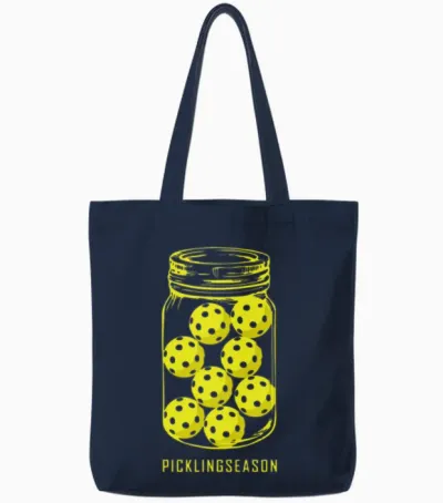 Pickleball - Pickling Season , Funny Pickleball Tote Bags - Navy