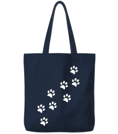 Paws | Dog Lover Tote Bags - Navy