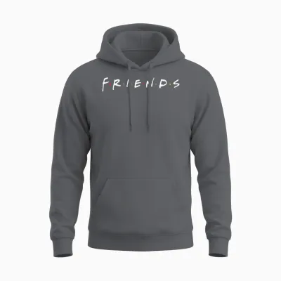 Friends Classic Sitcom Logo Nostalgic Tv Show Unisex Hoodie - Charcoal