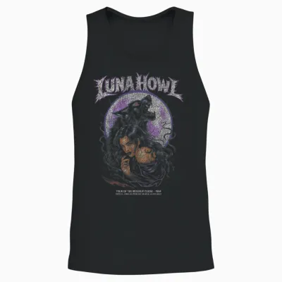 Poster Loup-Garou En Métal - Dark Fantasy Gothic Moon Unisex Tank Top - Black