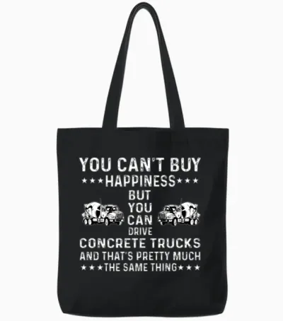 Concrete Truck Driver Tote Bags - Black