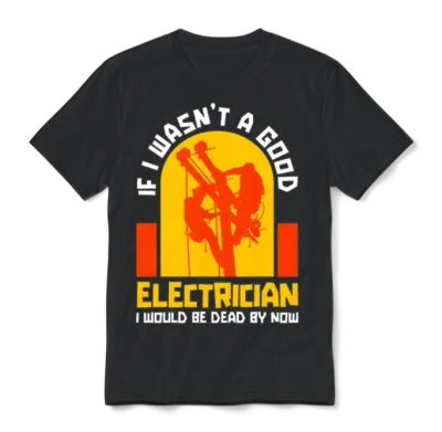 Electrician Construction Electrician Unisex T-Shirt - Black