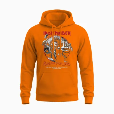 Iron Maiden Run for Your Lives Tour 2026 Hannover Unisex Hoodie - Safety Orange