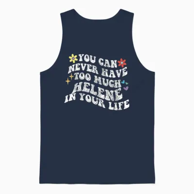 Retro Groovy Du Kannst Nie Zu Viel Helene in Deinem Leben Haben Unisex Tank Top - Navy