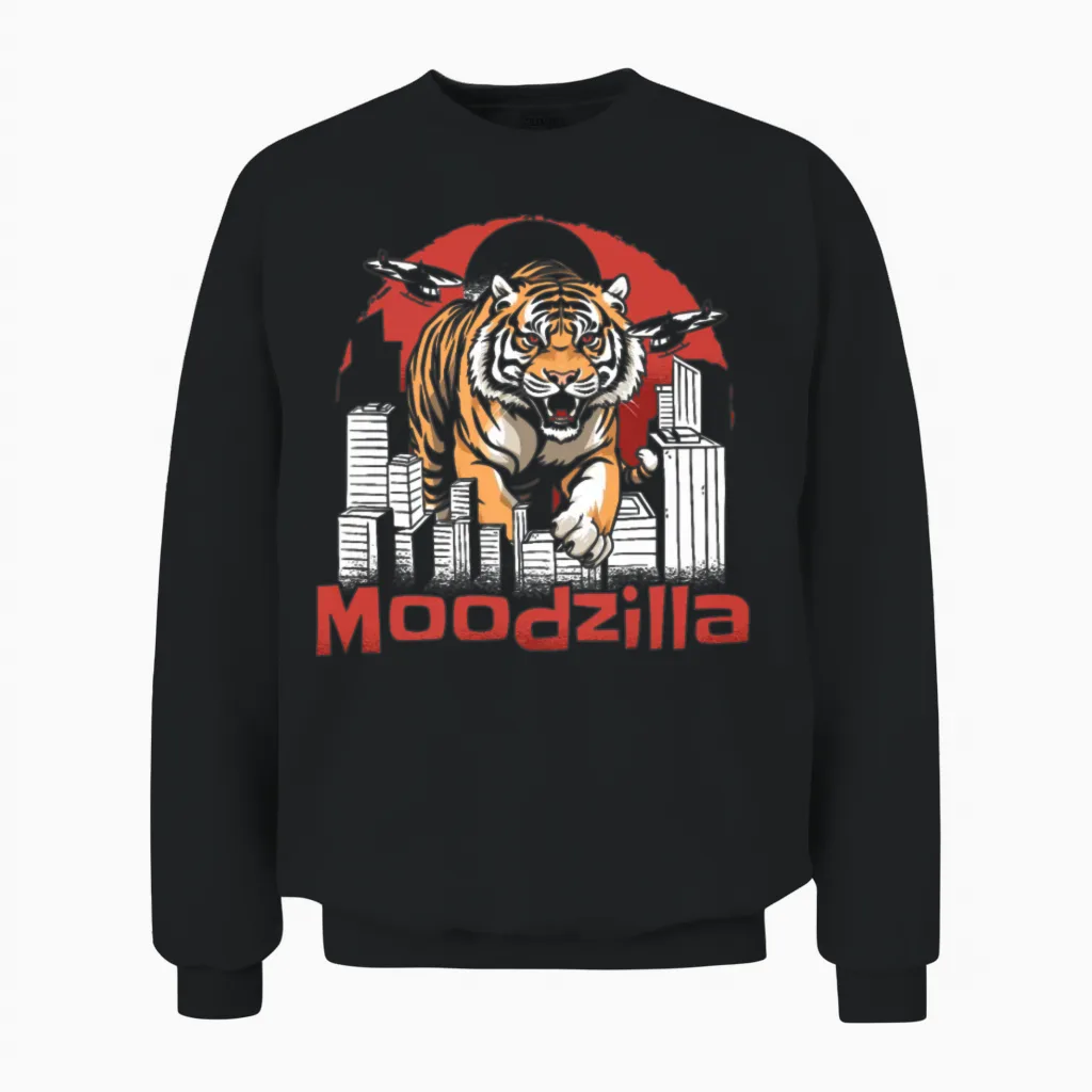 Tiger Funny Unisex Sweatshirt in Black