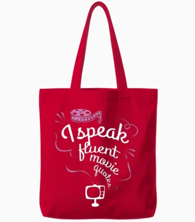 Movie Quotes Movie Fans Tote Bags - Red
