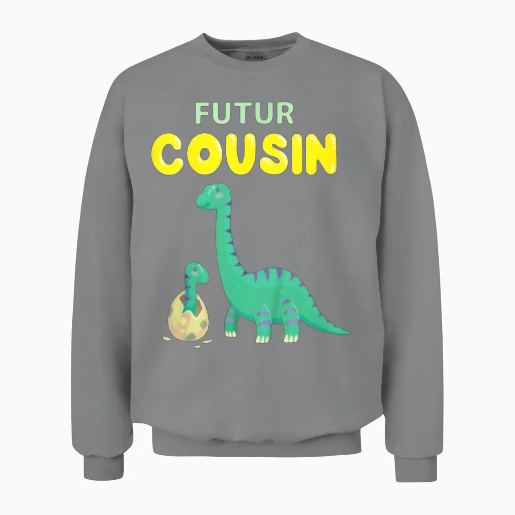 Child Future Cousin Announcement Pregnancy Je Vais Etre Cousin 2026 Unisex Sweatshirt in Sport Grey