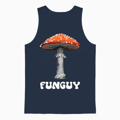 Funguy Funny Fungi Fungus Mushroom Funny Guy Unisex Tank Top - Navy