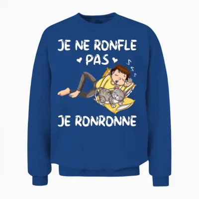 Je Ne Ne Snorfle Je Pas Je Snorne Pyjama Humour Papa Snorer Long Sleeve, Black, S Unisex Sweatshirt - Royal