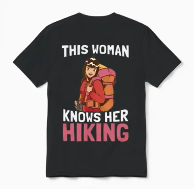 Hiking Trails Outdoor Hike Hiker Unisex T-Shirt - Black