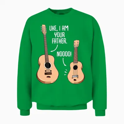 Uke I Am Your Father Noo Funny Music Guitar Lover Unisex Sweatshirt - Irish Green