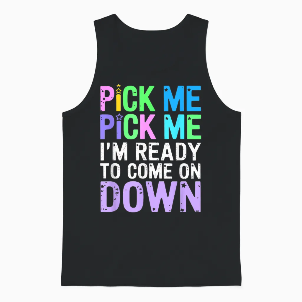 Price Right Pick Me Ready Come on Down Funny Game Show Unisex Tank Top in Black