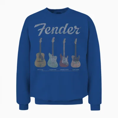 Fender Vintage Guitar Lineup T-Shirt Small Unisex Sweatshirt - Royal