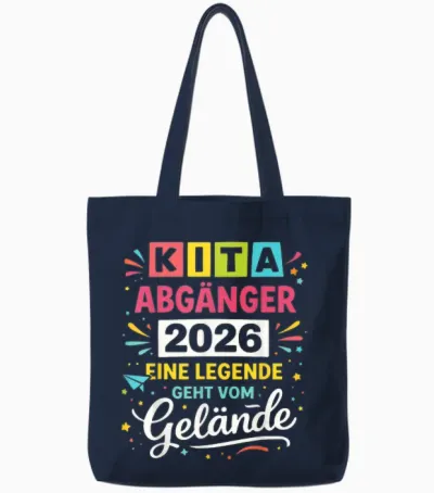 Kita Abgänger 2026 Schulkind 2026 Junge Einschulung Mädchen Tote Bags - Navy