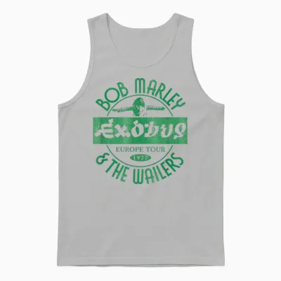 Bob Marley Exodus Europe Tour 1977 Weiß Unisex Tank Top - Ash