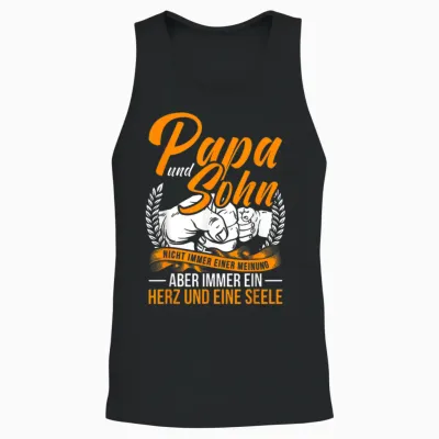 Papa Und Sohn Vater Sohn Partner Look Spruch Vatertag Unisex Tank Top - Black