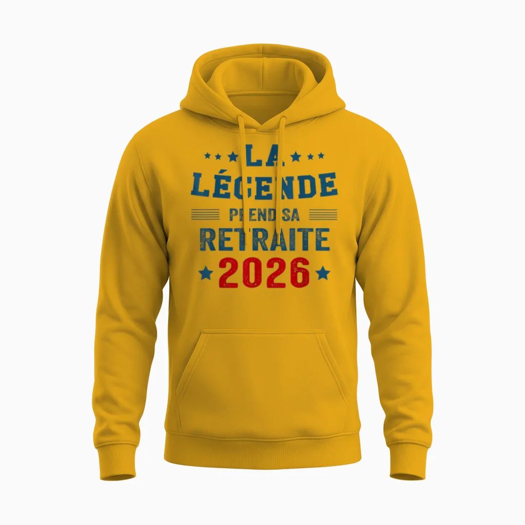 La Légende Prend Sa Retraite -Retraité 2026 Unisex Hoodie in Gold